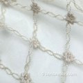 Tissu net brodé en maille de dentelle en tricot diamant vérifié